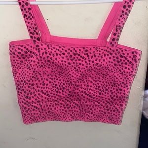 pink leopard print tank top